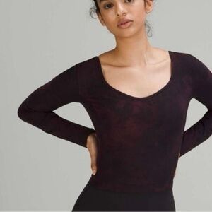 Lululemon Align Long Sleeve Black & Purple Top Size 8
